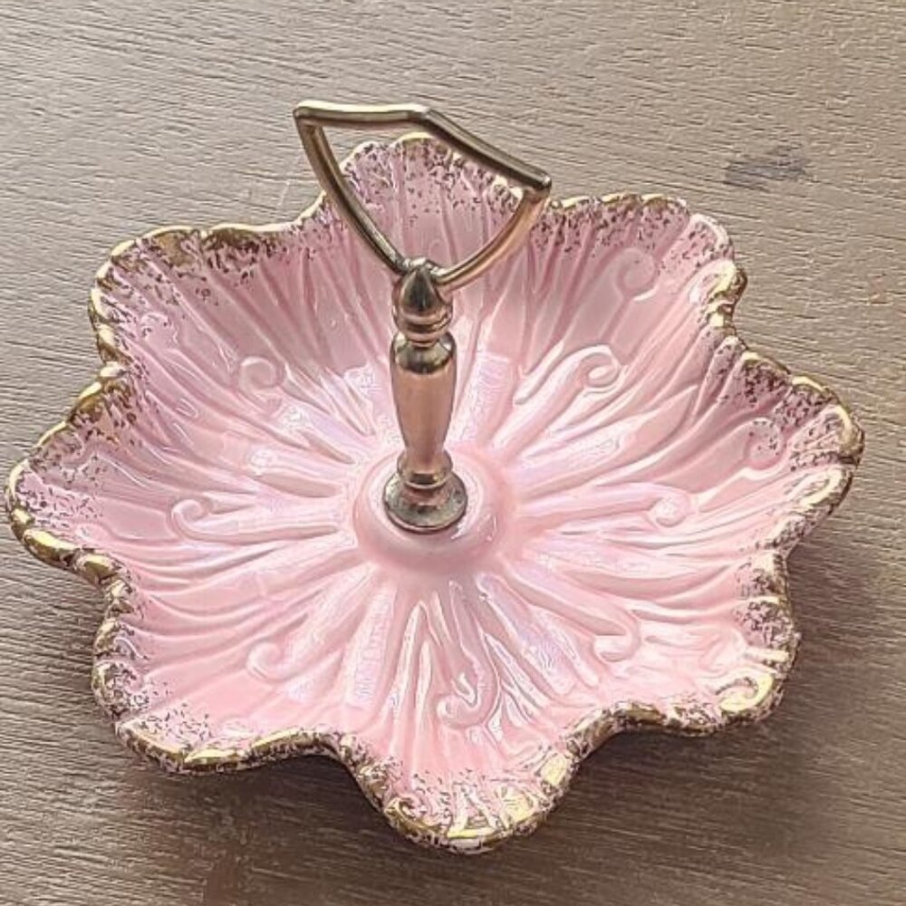 California Originals 1950's Bubble Gum Pink Tidbit Candy Tray - Mid Century Mod
